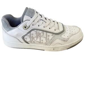 Dior B27 White Monogram Leather Low Sneaker Size 42 Luxury Shoes Made in Italy